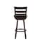 Flash Furniture Zerrick Commercial Wood Classic Ladderback Swivel Barstool w/Black LeatherSoft Seat, Espresso ES-UN3-29-ESP-GG - alternate 5